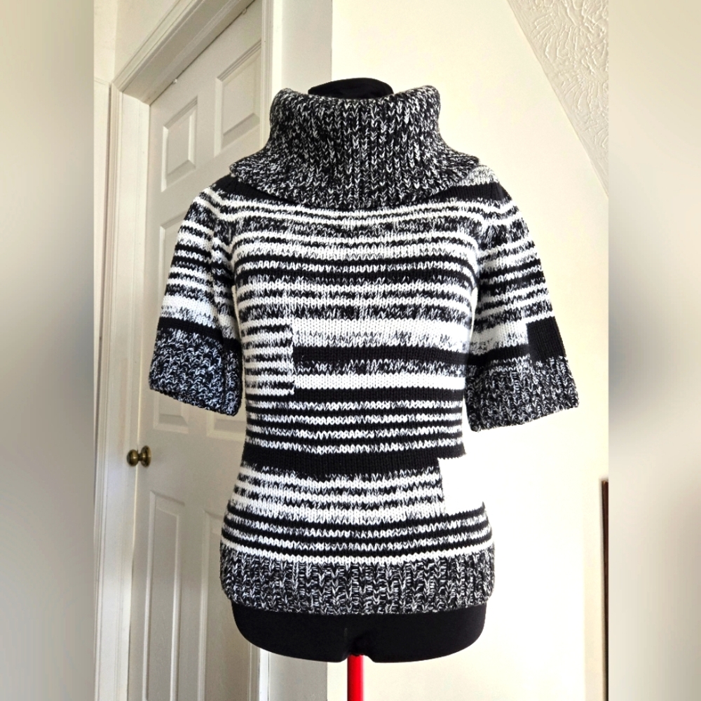 Cowl neck sweater with elbow length sleeves